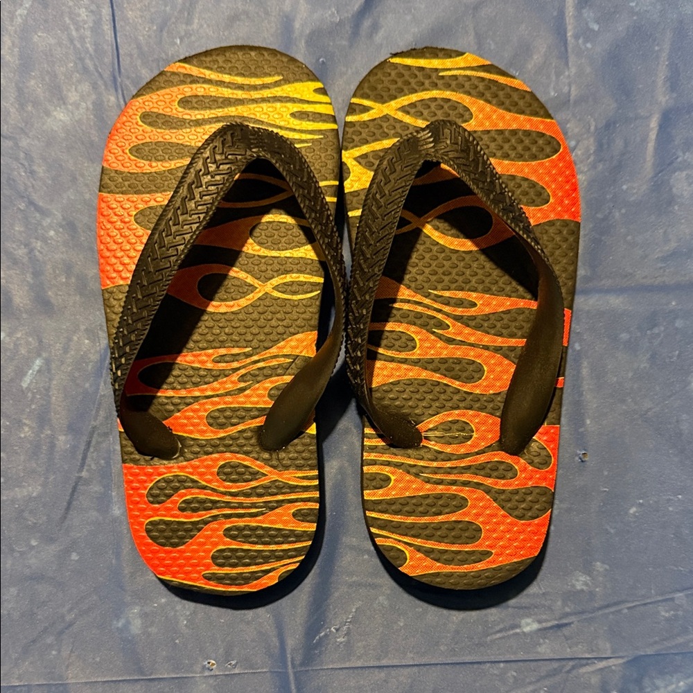 Flame Pattern Flip Flops